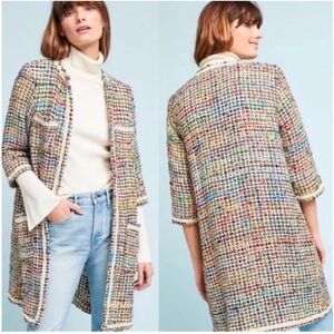 Anthropologie ett:twa Berwyn Tweed Rainbow Jacket size S